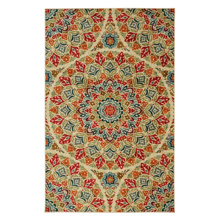 Product titlemohawk home strata geo floral pattern multi printed. Mohawk Home Jerada Multi 5 X 8 Geo Floral Pattern Multi Indoor Floral Botanical Mid Century Modern Area Rug In The Rugs Department At Lowes Com