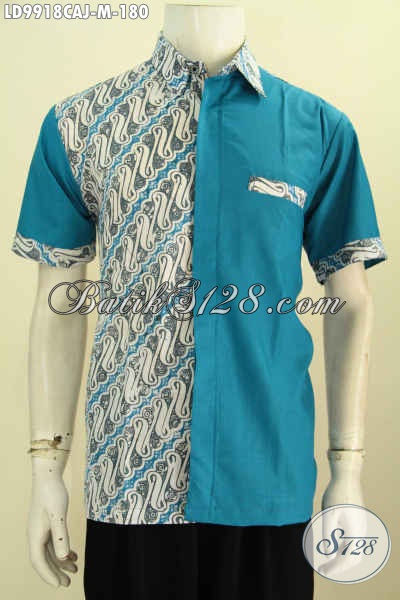  Baju  Batik  Pria  Lengan Panjang Warna  Biru  Kumpulan Model 