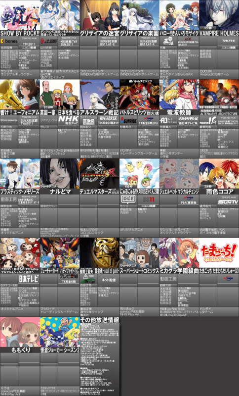 Japanimer 深夜アニメ 4月