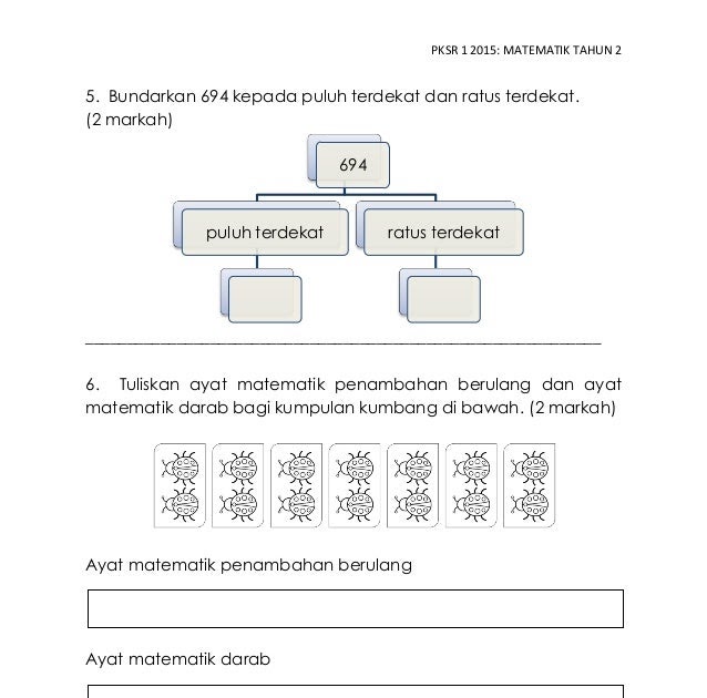 Soalan Matematik Tahun 4 Penambahan - Selangor s