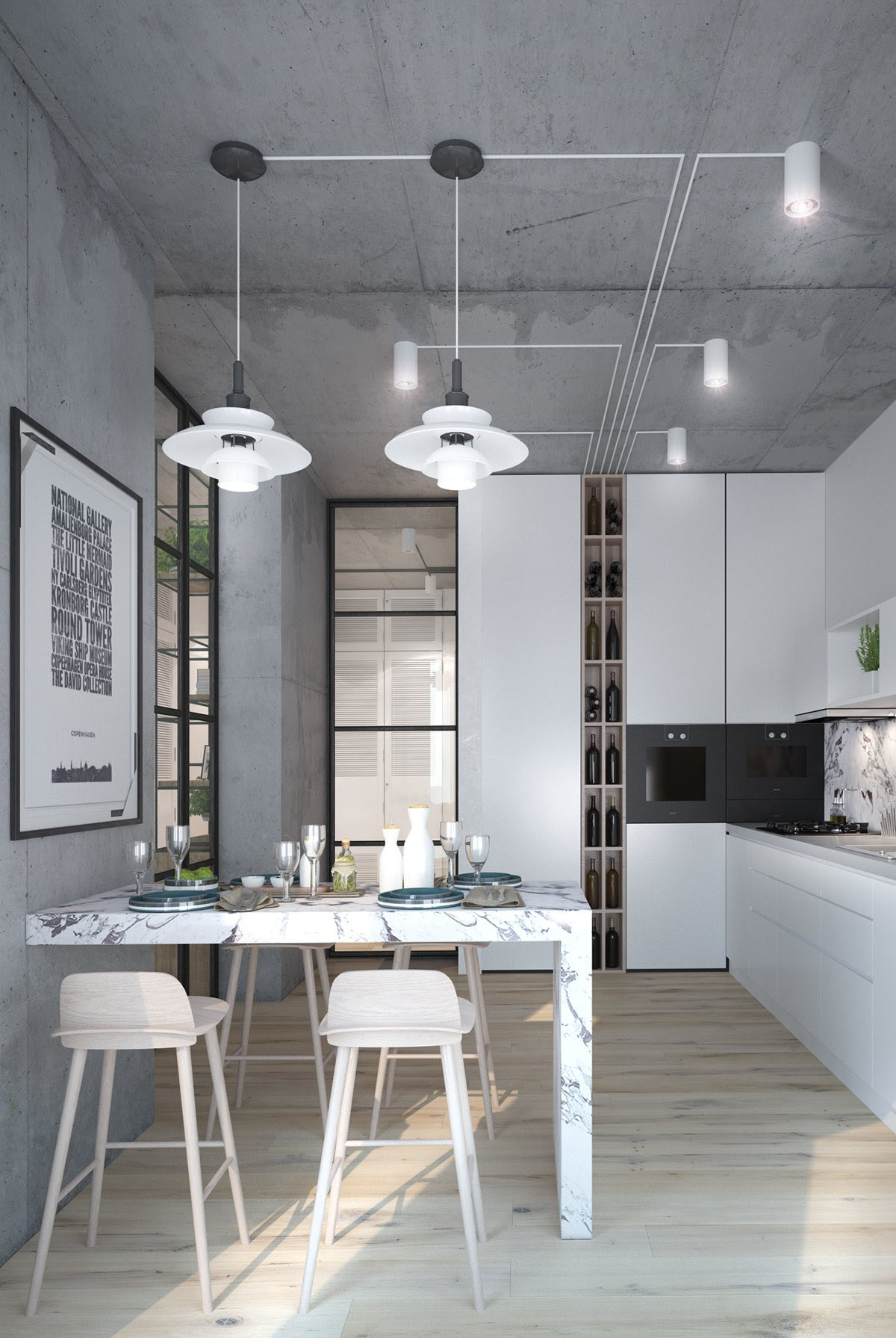 Finally, if the ceiling has damage or if you already need to cut into it to reroute electrical or hvac, you can make large cuts into the existing substrate without worrying about patching, since they'll soon be covered up anyway. 3 Inspiring Homes With Concrete Ceilings And Wood Floors