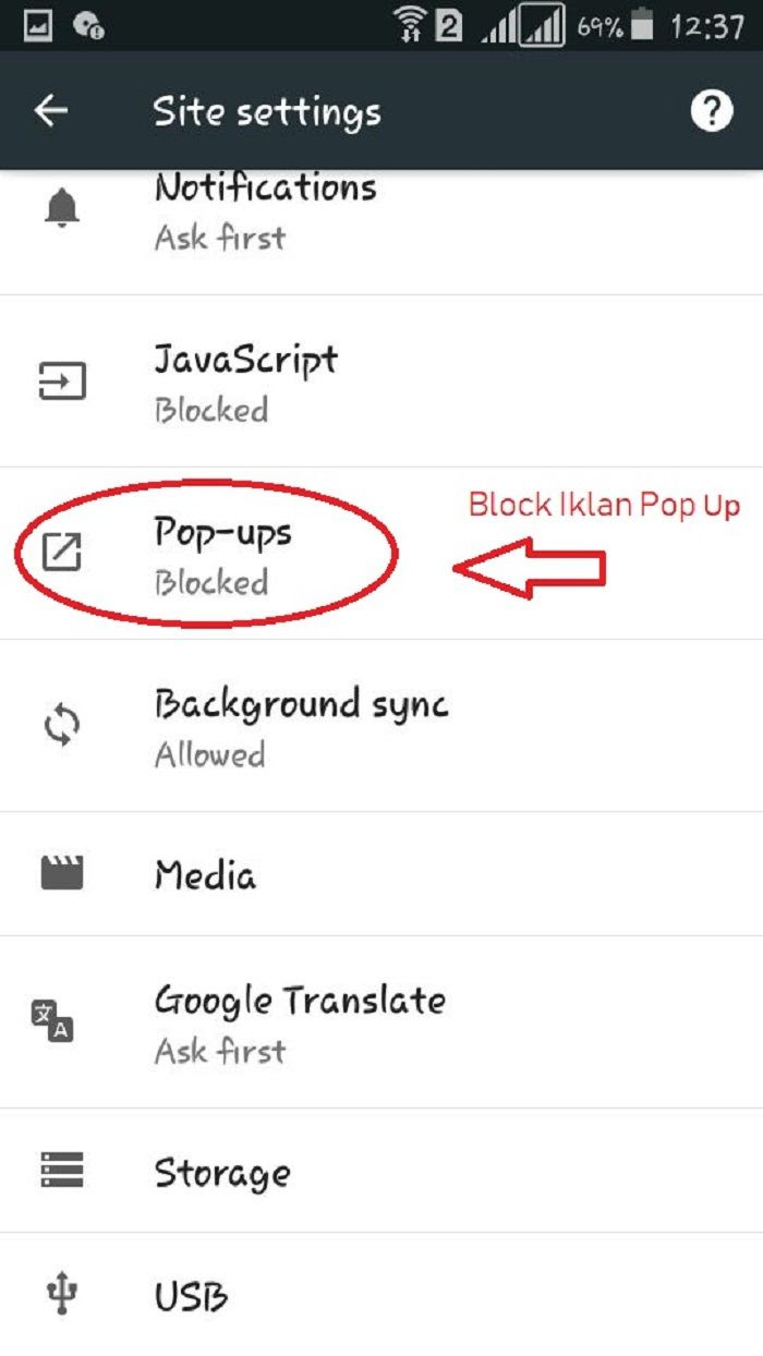 cara nak block iklan di android