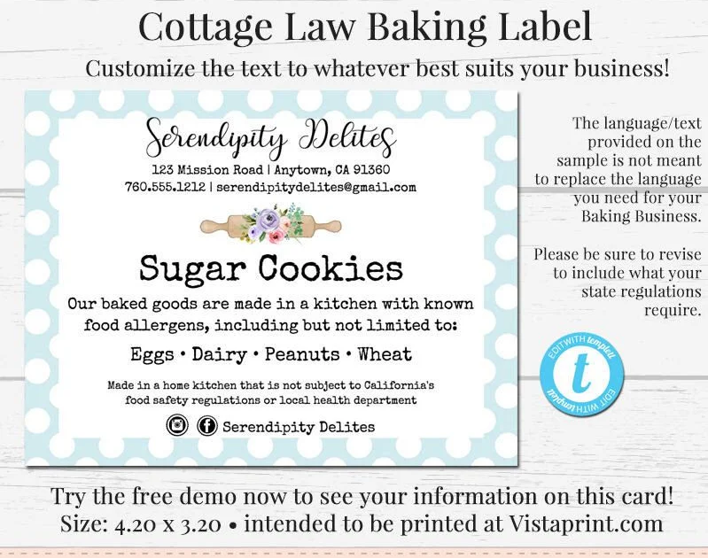 Free Printable Cottage Food Label Template Printable Word Searches