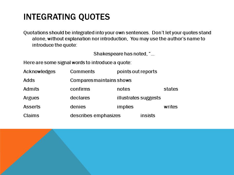 Here are some easy to use templates* for doing this type of introduction: Quote Introduction Words