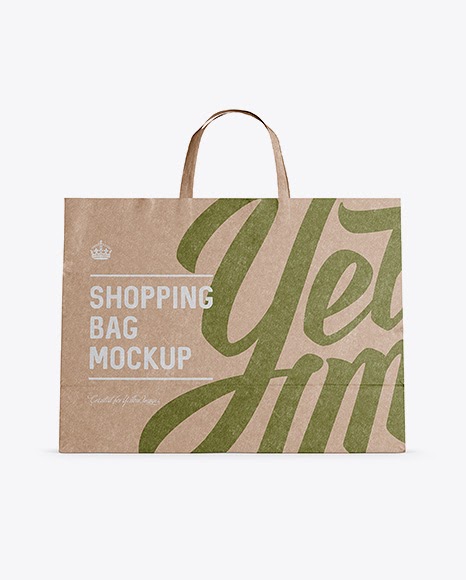 Download Kraft Paper Shopping Bag Mockup - Front View Packaging ...