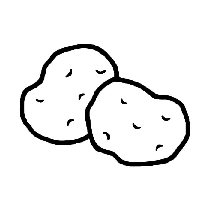 すべての動物の画像 ベストじゃがいも イラスト 白黒