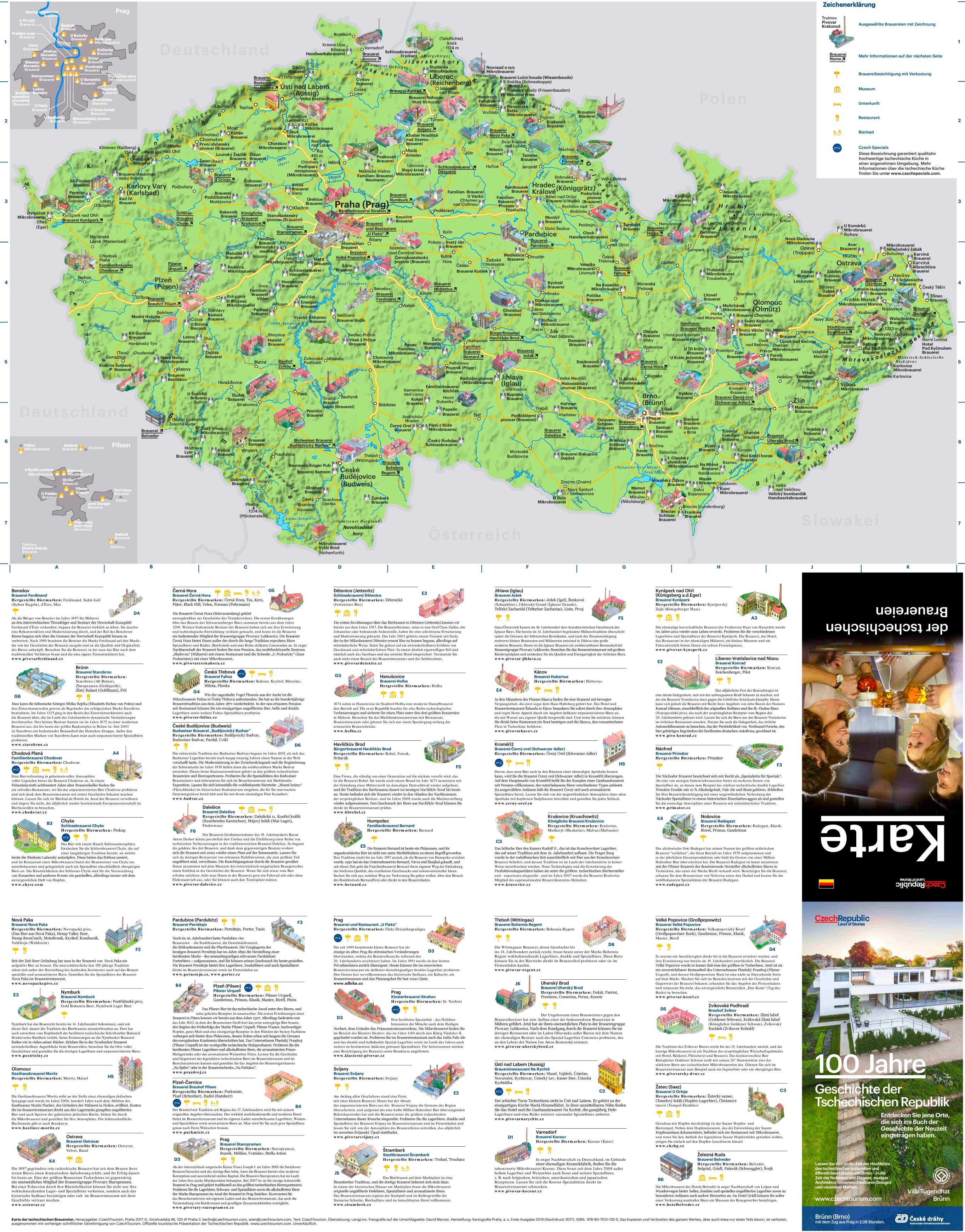 Hauptstadt der tschechischen republik ist prag (= praha), gleichzeitig die größte stadt des landes. Tschechien Brauereien Karte