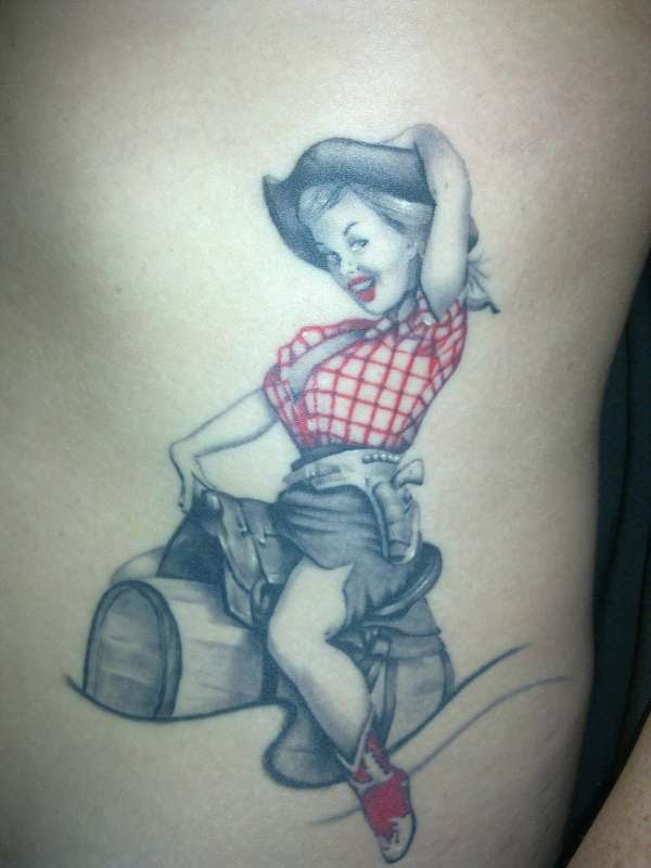 All of the best tattoos showcase this, whether they're more brazen and simple of complex and intricate. Cowgirl Pin Up Tattoo