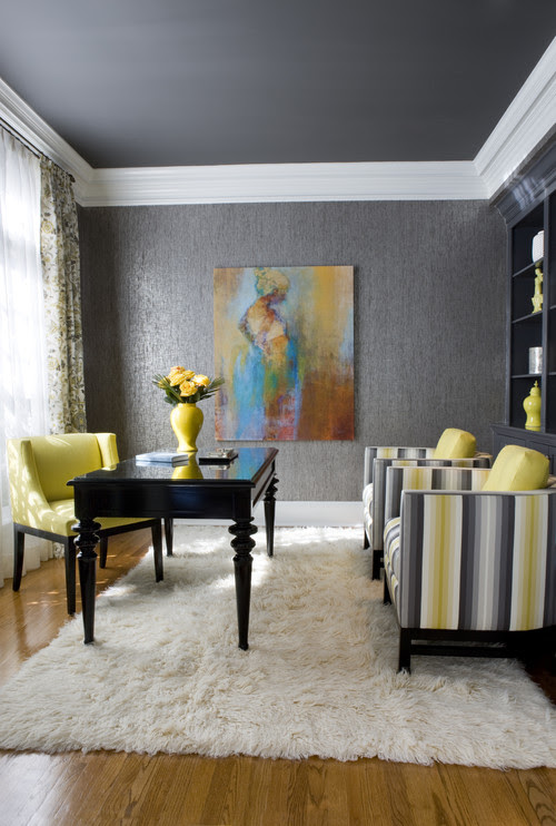 Use of contemporary styling and colours for contrasting tread edges. 20 Inspirational Home Office Ideas And Color Schemes