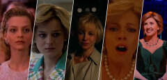 De gauche à droite : Julie Cox dans « Princess in love » (1996), Emma Corin dans la série « The Crown » (2020), Naomi Watts dans « Diana » (2013), Kristen Stewart dans « Spencer » (2021), et Jeanna de Waal dans « Diana : The Musical » (2021).