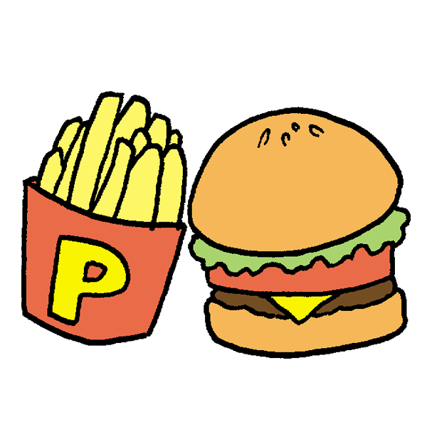 最高のコレクション ハンバーガー イラスト かわいい 無料イラスト素材 かわいいフリー素材 素材のプ