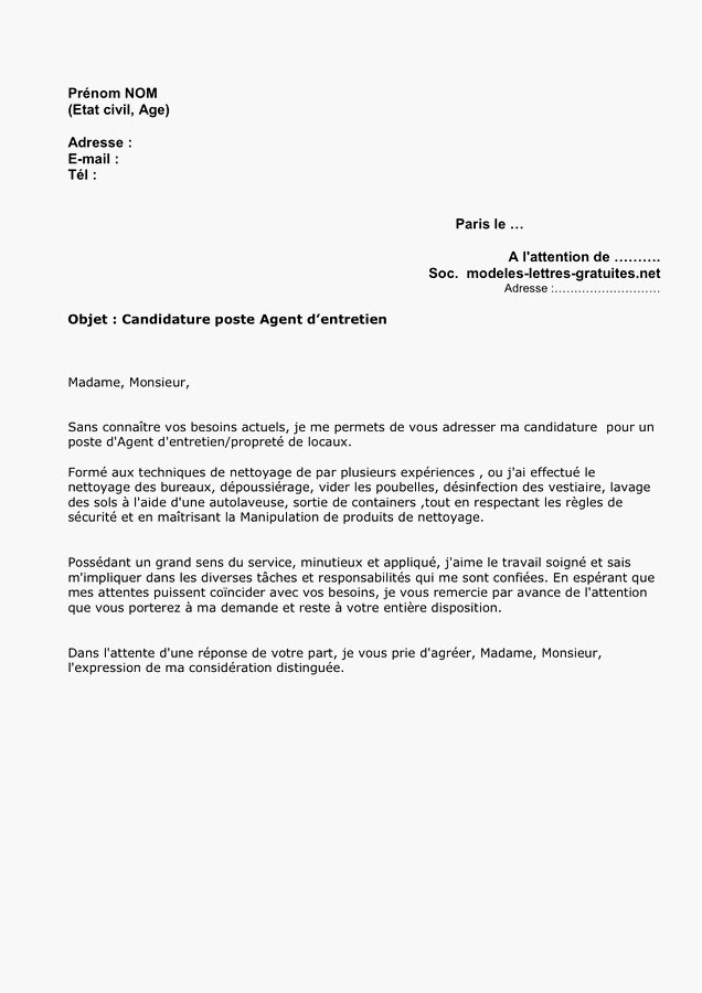 Lettre De Motivation Gratuite Agent Administratif Des 