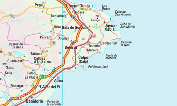 Where Is Javea  In Spain On A Map  Tourist Map  Of English