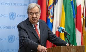 El Secretario General António Guterres informa a los periodistas sobre la crisis climática tras su reciente viaje a Chile y la Antártida.