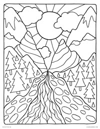 Printable Coloring Pages For Kids Nature Drawing With Crayons