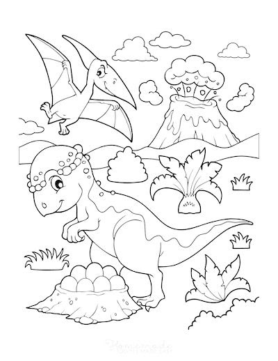 40+ funny dinosaur triceratops cartoon for kids printable free coloring