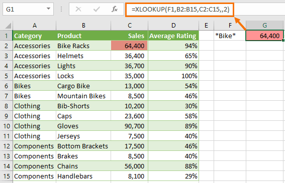 XLOOKUP wildcards