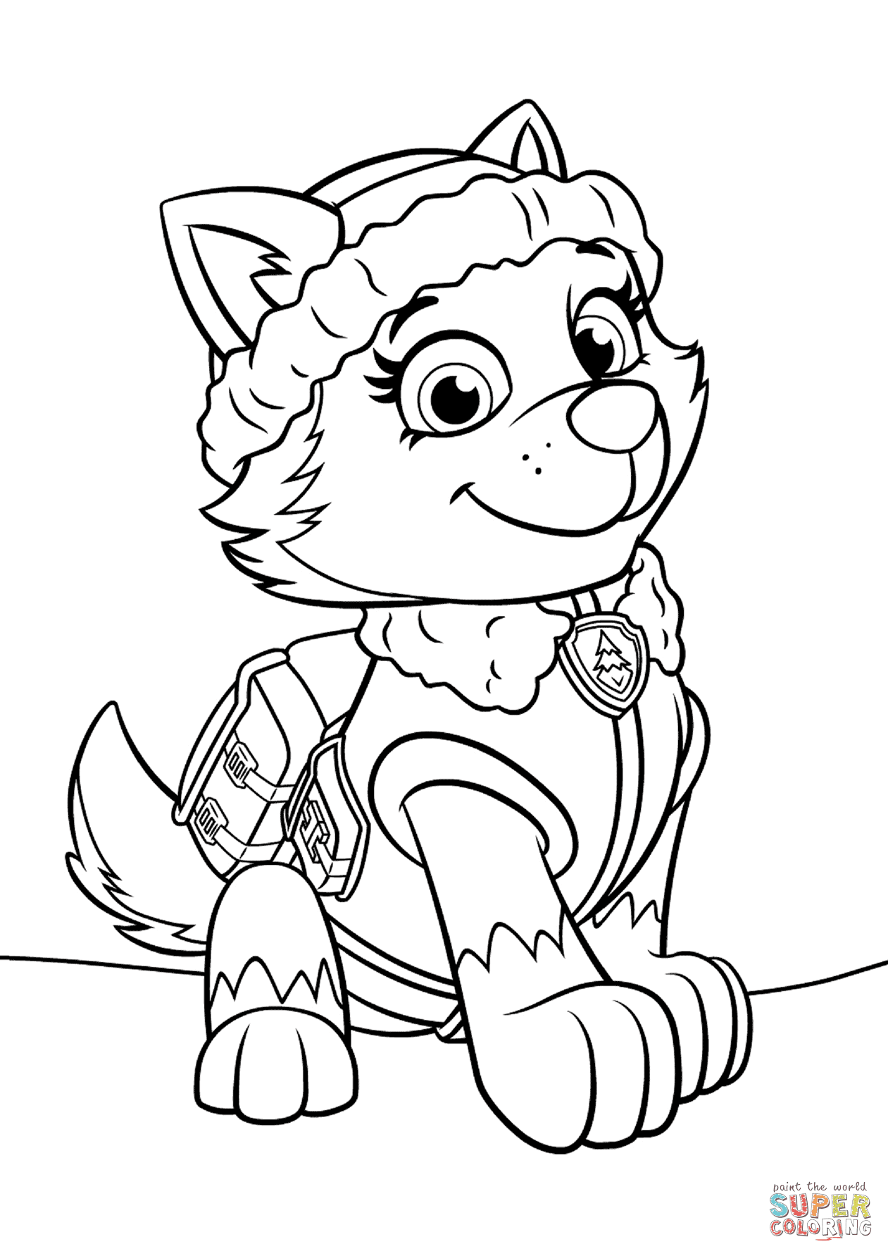 She was made an official member (with her own badge) by ryder during a camping trip before the. Paw Patrol Everest Coloring Page Free Printable Coloring Pages