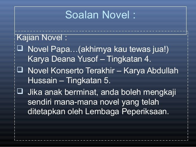 Contoh Soalan Novel - Agustus G