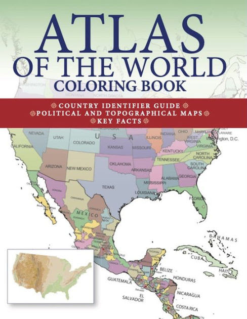 The map shows provinces delineated by colored boundaries; Atlas Of The World Coloring Book By Amber Books Paperback Barnes Noble