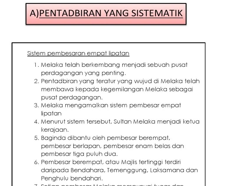 sistem pentadbiran yang sistematik sebelum kedatangan kuasa barat