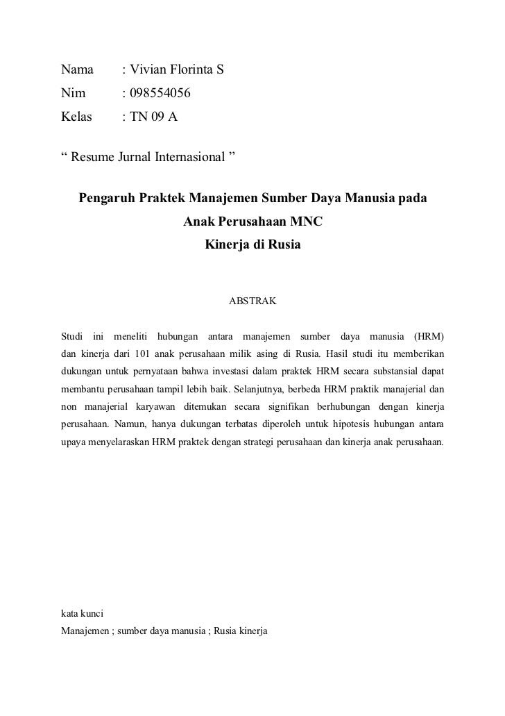 Contoh Jurnal Internasional Ekonomi - Contoh Yuk