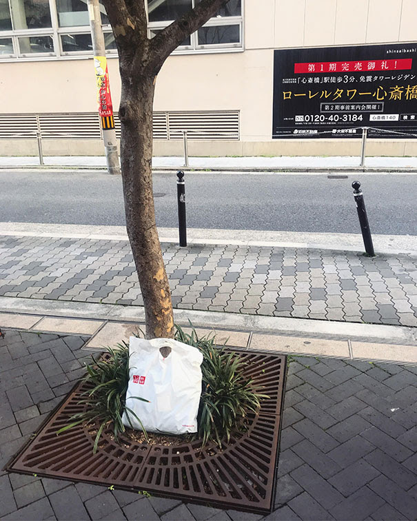 I Dropped My Shopping Bag On The Streets Of Osaka                  And When I Went Back To Look For It Later That Day,                  Someone Had Placed It Next To A Tree Untouched