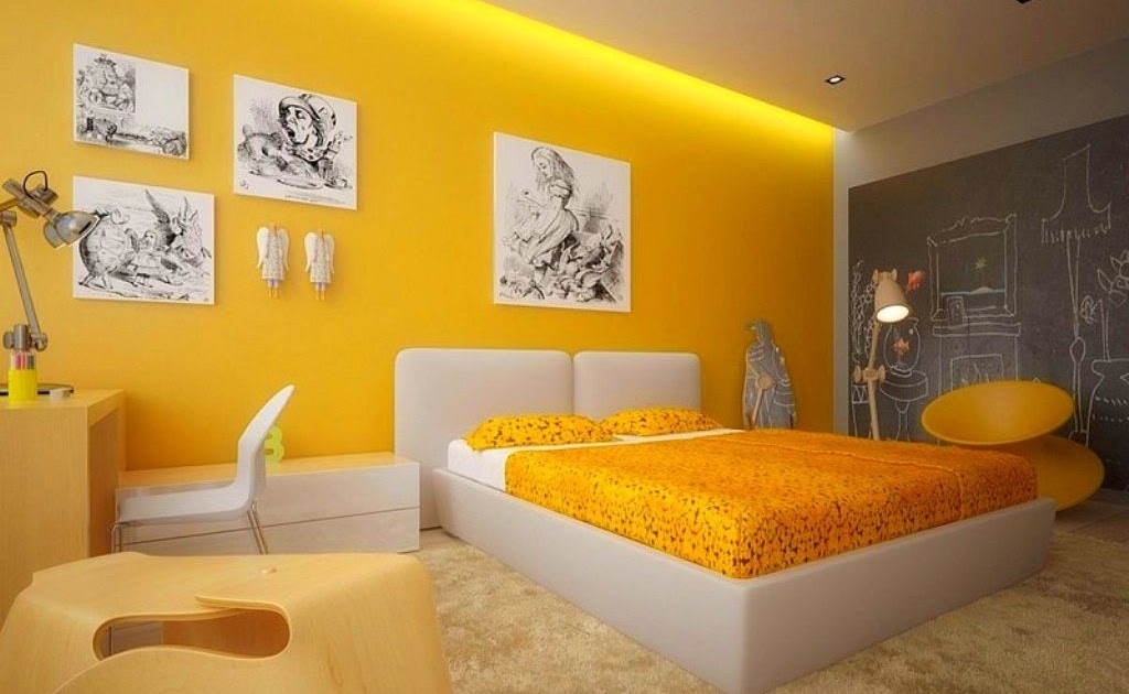 Gambar Desain Kamar  Tidur Warna  Kuning 