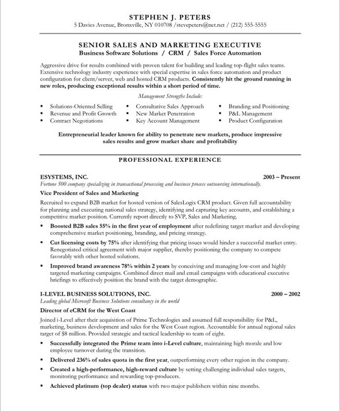 Select the job title below that best describes you to see a 100% free, downloadable executive resume sample. Sample Sales Executive Resumes L Free Executive Resume Samples L Resume Writing Knowledge Base