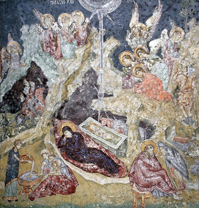 Фреска в храме Св.Апостолов в Печском монастыре. Сербия. XIV в. (669x700, 581Kb)