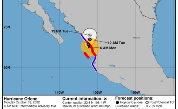 Hurricane Orlene downgraded to category 1 as it makes landfall and heads toward Mazatlán