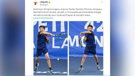 Un jeune prodige du tennis ne joue qu'avec des coups droits, en changeant sa raquette de main