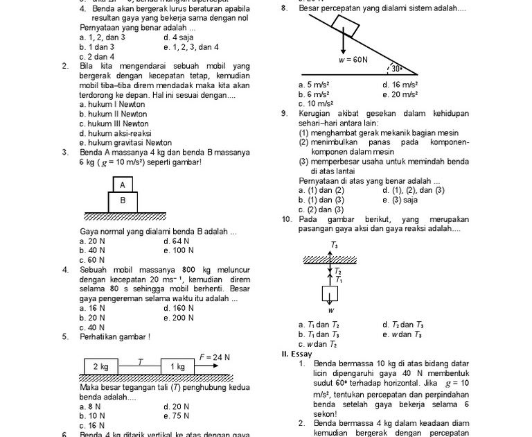 Yuk Mojok!: Contoh Soal Hukum Newton 3