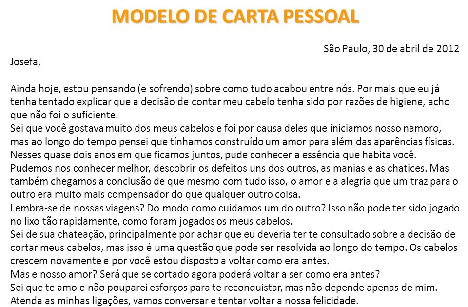 Carta Pessoal Para Um Amigo Exemplo - Vários Exemplos