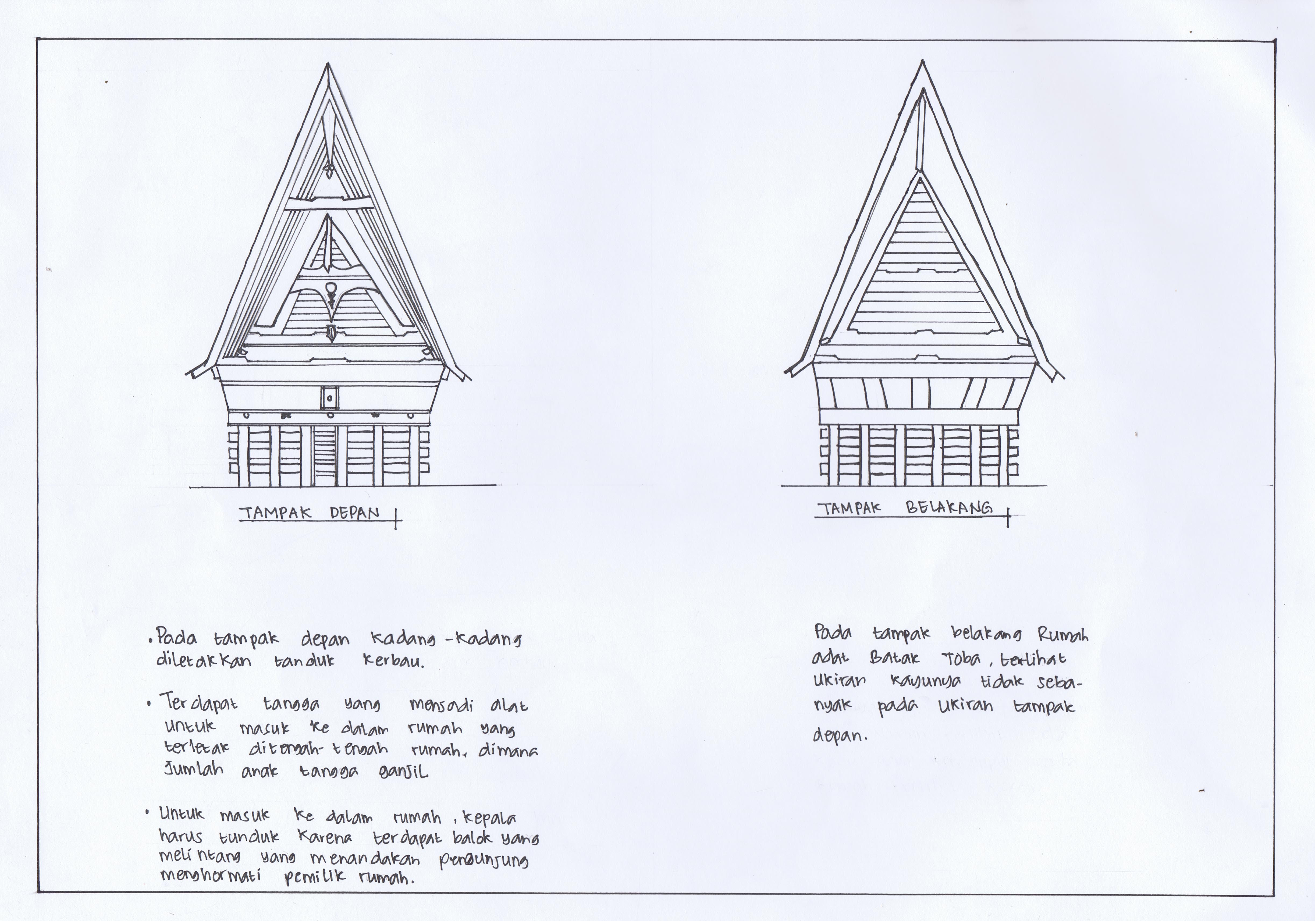  Sketsa  Gambar Rumah  Adat  Batak  Toba Rumah  Adat  Indonesia