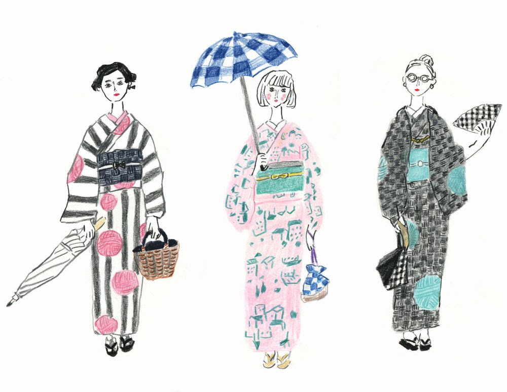スーパーイラストコレクション トップ100オシャレ 浴衣 女の子 イラスト おしゃれ