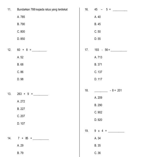 Soalan Matematik Tahun 3 Kssr Akhir Tahun - Persoalan r