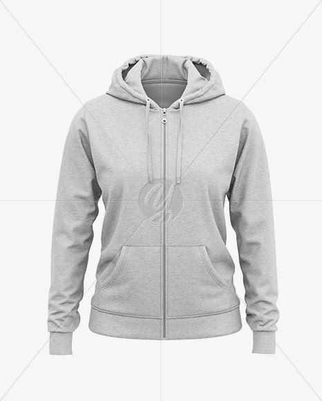 Download Full-Zip Heather Hooded Sweatshirt - Front Half Side View ...