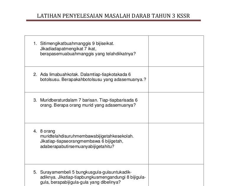 Soalan Matematik Kssr Tahun 3 Slideshare - Main Game q