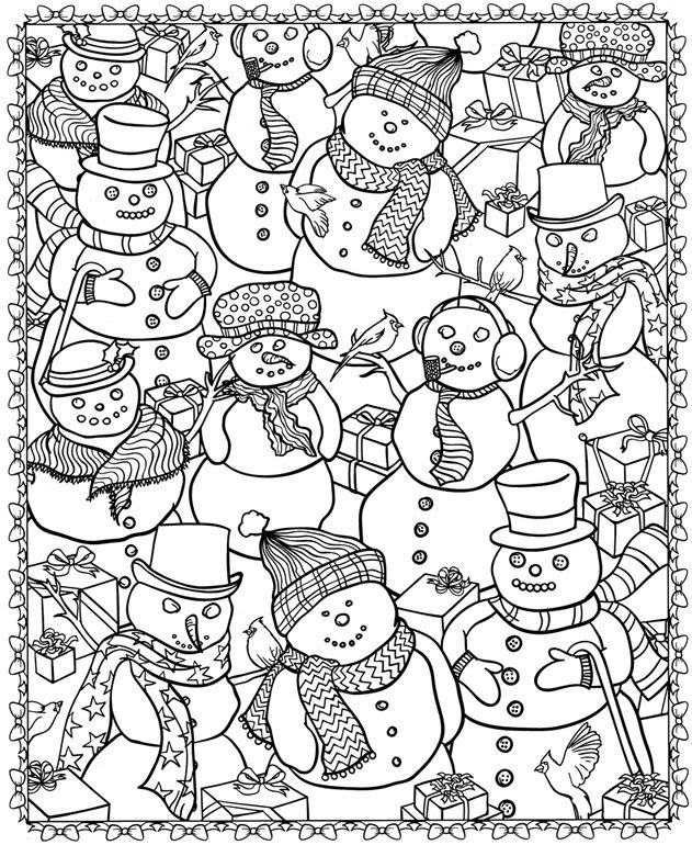 Free Winter Coloring Sheets For Kids Drawing With Crayons