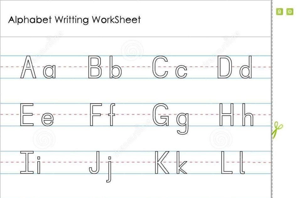 Dotted Straight Lines For Writing Practice / Alphabet ...