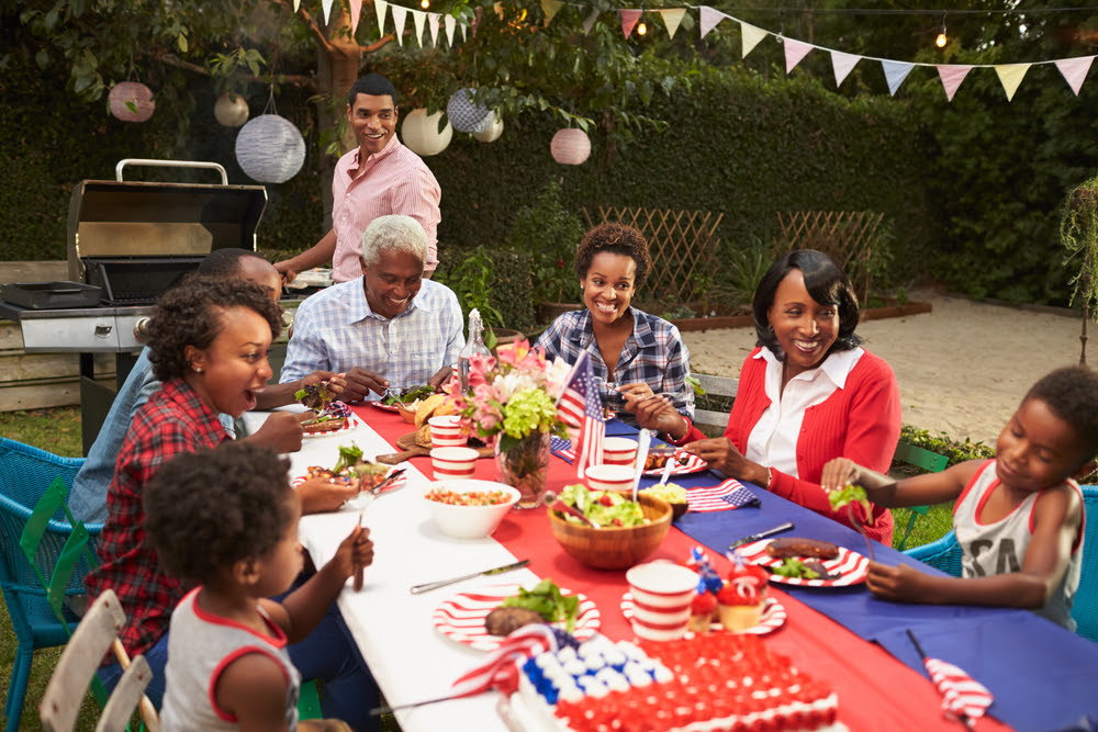 family at a summer picnic