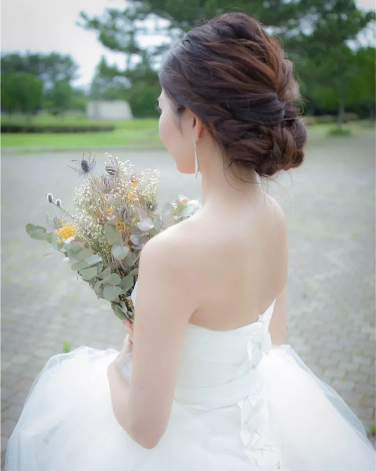 花嫁 髪型 生花