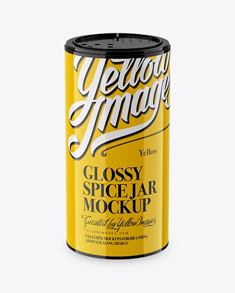 Download Free Mockups Glossy Spice Jar Mockup (High-Angle Shot ...