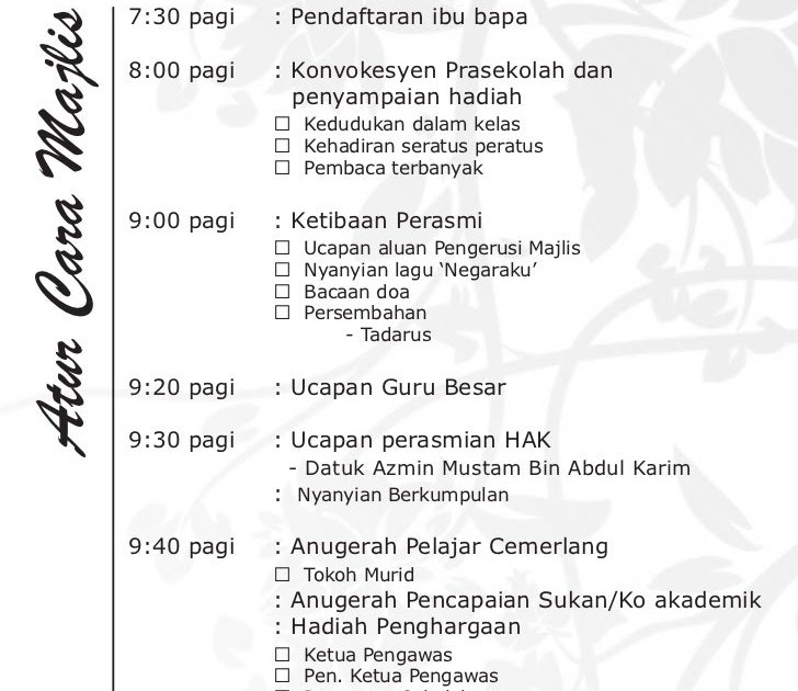 Contoh Teks Ucapan Buku Program - SEO Makan