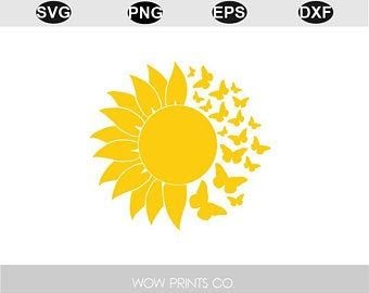 Free SVG Half Sunflower With Butterfly Svg 9378+ File for ...