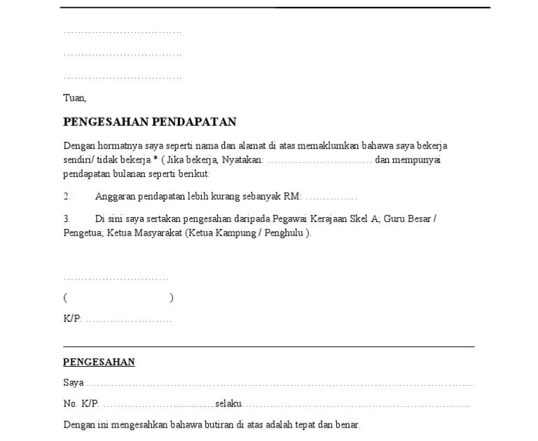 Contoh Surat Pengesahan Gaji Kerja Sendiri : Contoh Surat ...