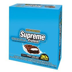 Id love to thank supreme protein for sending 25 lucky reviewers, including me, 3 of their the chocolate was just enough, the peanut butter was very thick and soft and the crunch was just like a wafer cookie! Supreme Protein Bars Box 12x96g