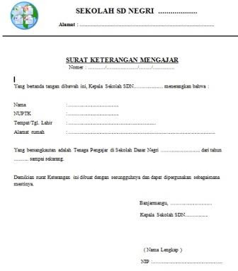 Contoh Surat Keterangan Kerja - Cara Ku Mu