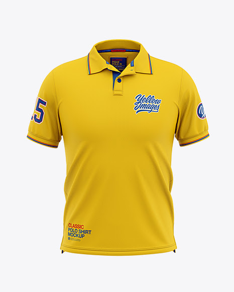 Download Mens Short Sleeve Pique Polo Shirt Front View Jersey ...